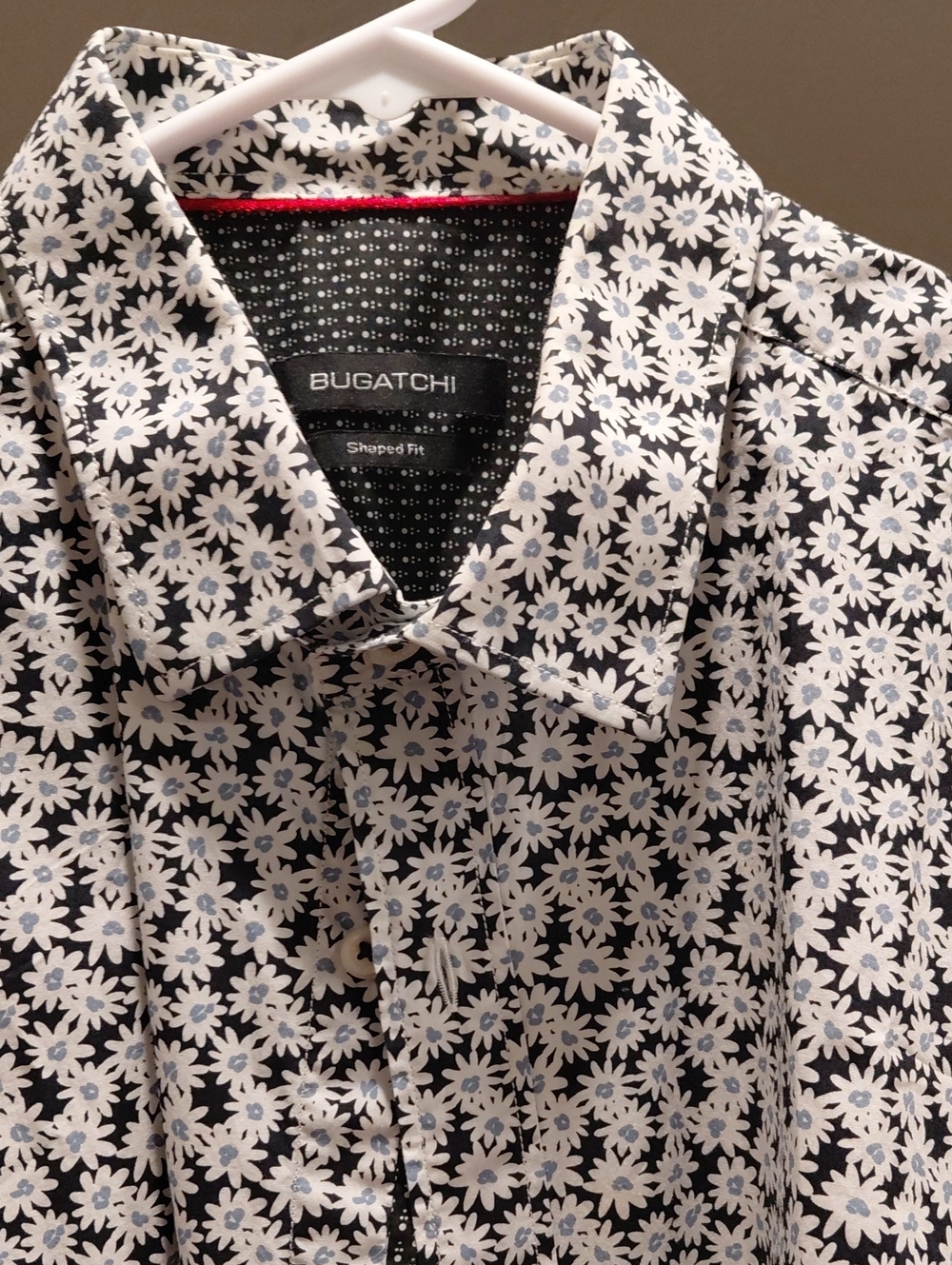 Bugatchi Black and White Floral Button-Down Shirt